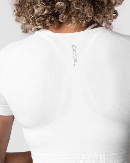 define seamless cropped t-shirt white wmn