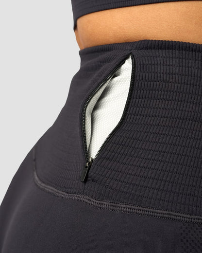 define seamless pocket shorts wmn dk graphite