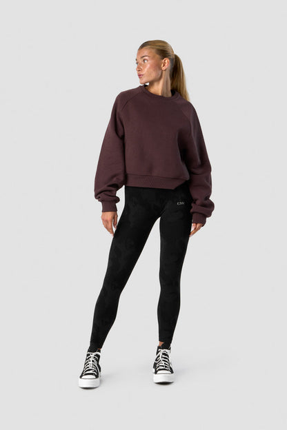 everyday cropped crewneck burgundy