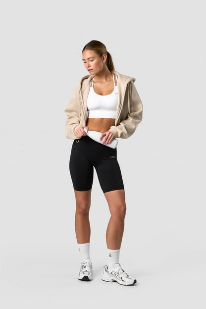 everyday cropped hoodie wmn beige