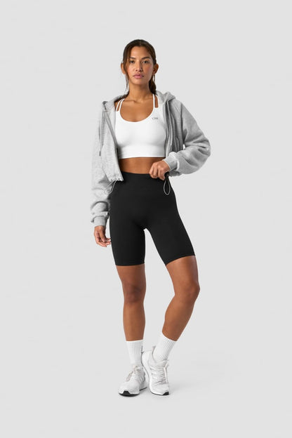 everyday cropped hoodie wmn light grey melange