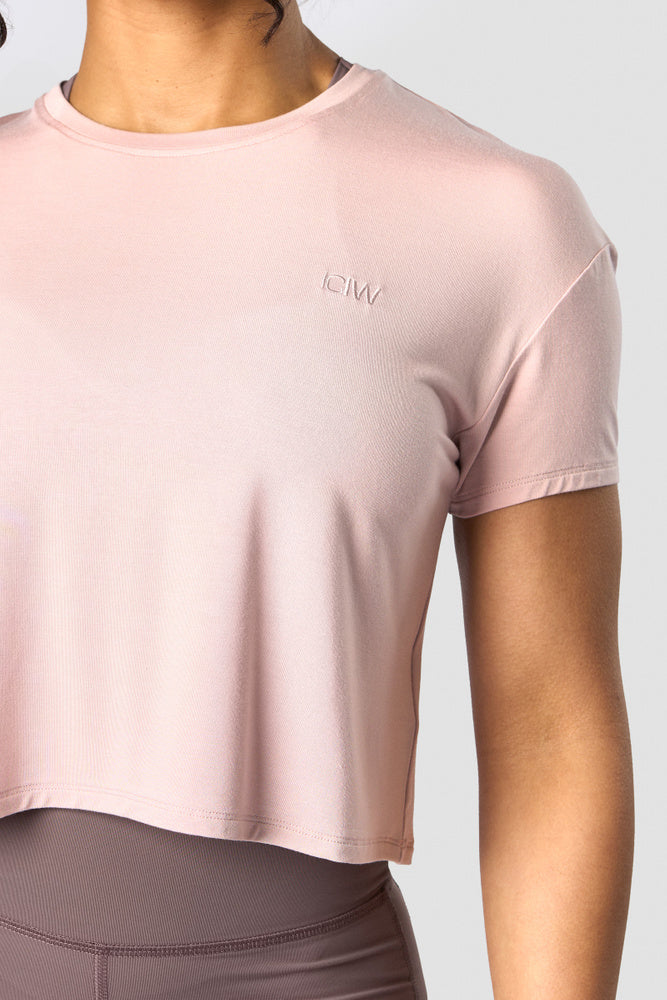 everyday cropped t-shirt light mauve