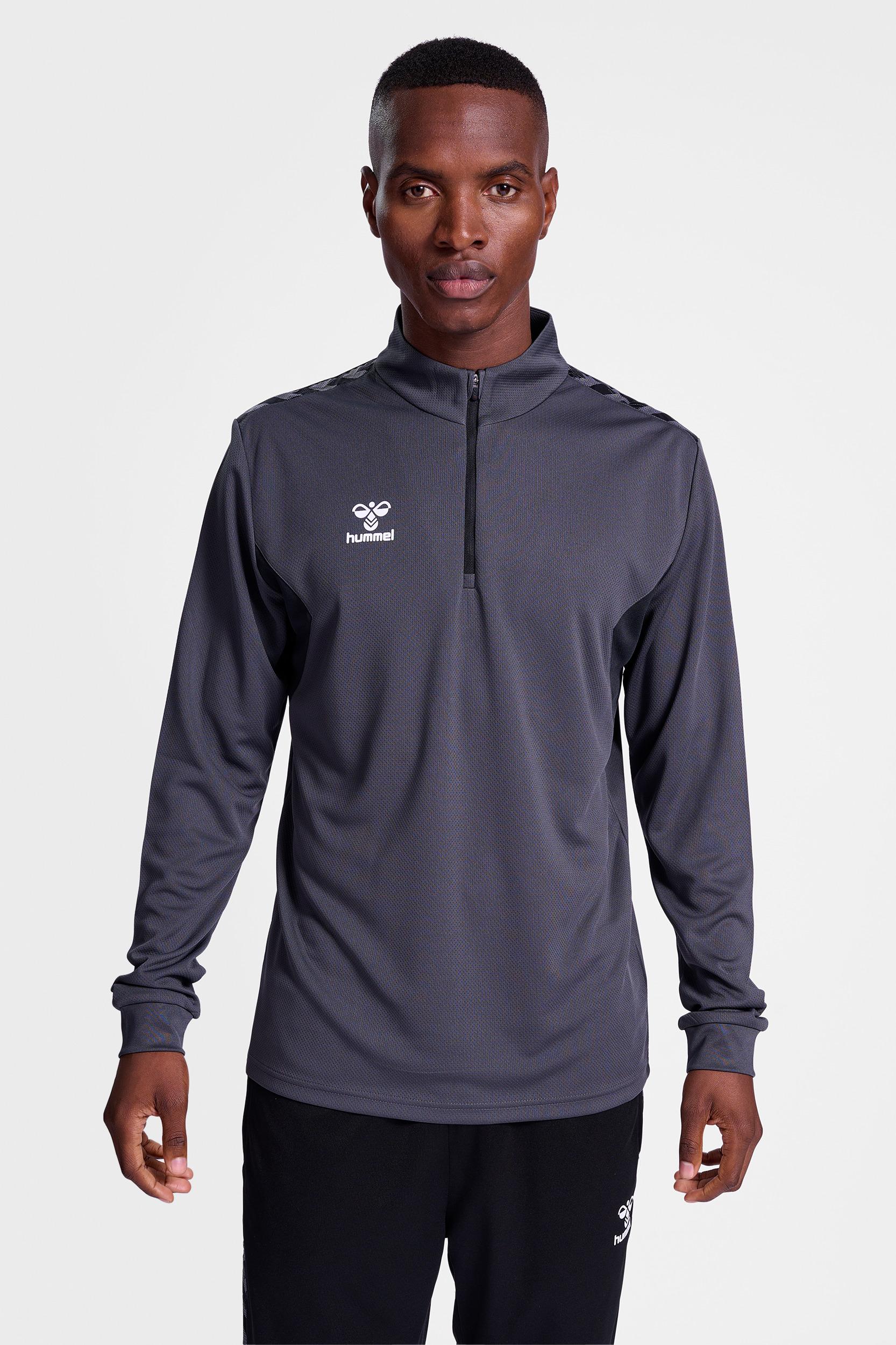 HUMMEL - Hmlauthentic Half Zip Sweat - Asphalt