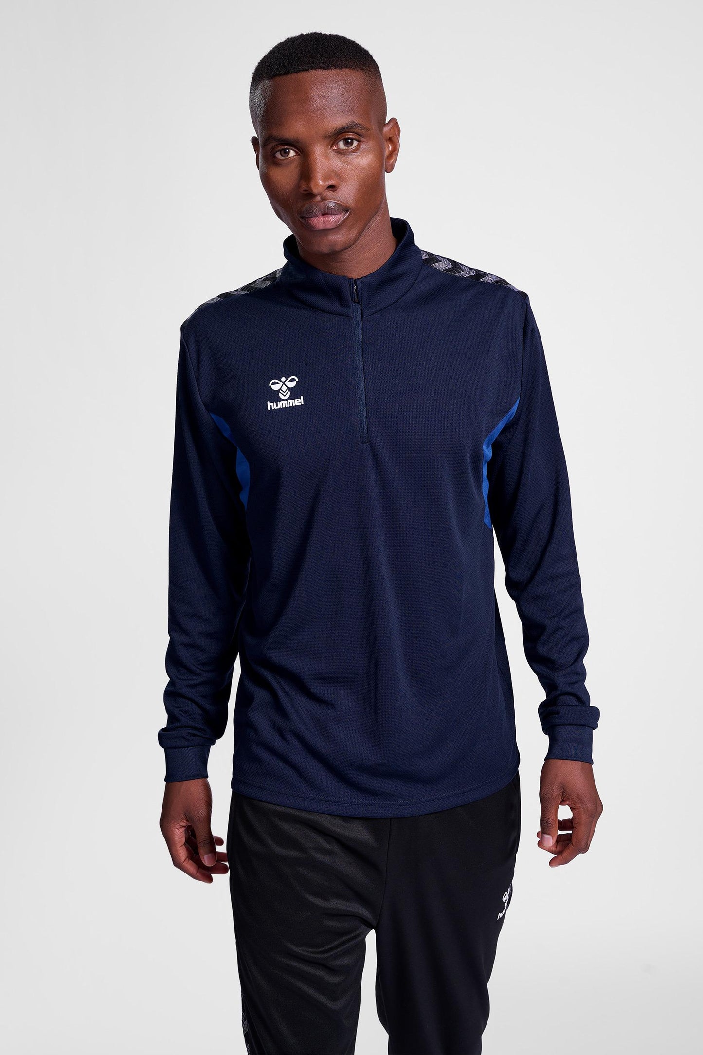 HUMMEL - Hmlauthentic Half Zip Sweat - Marine