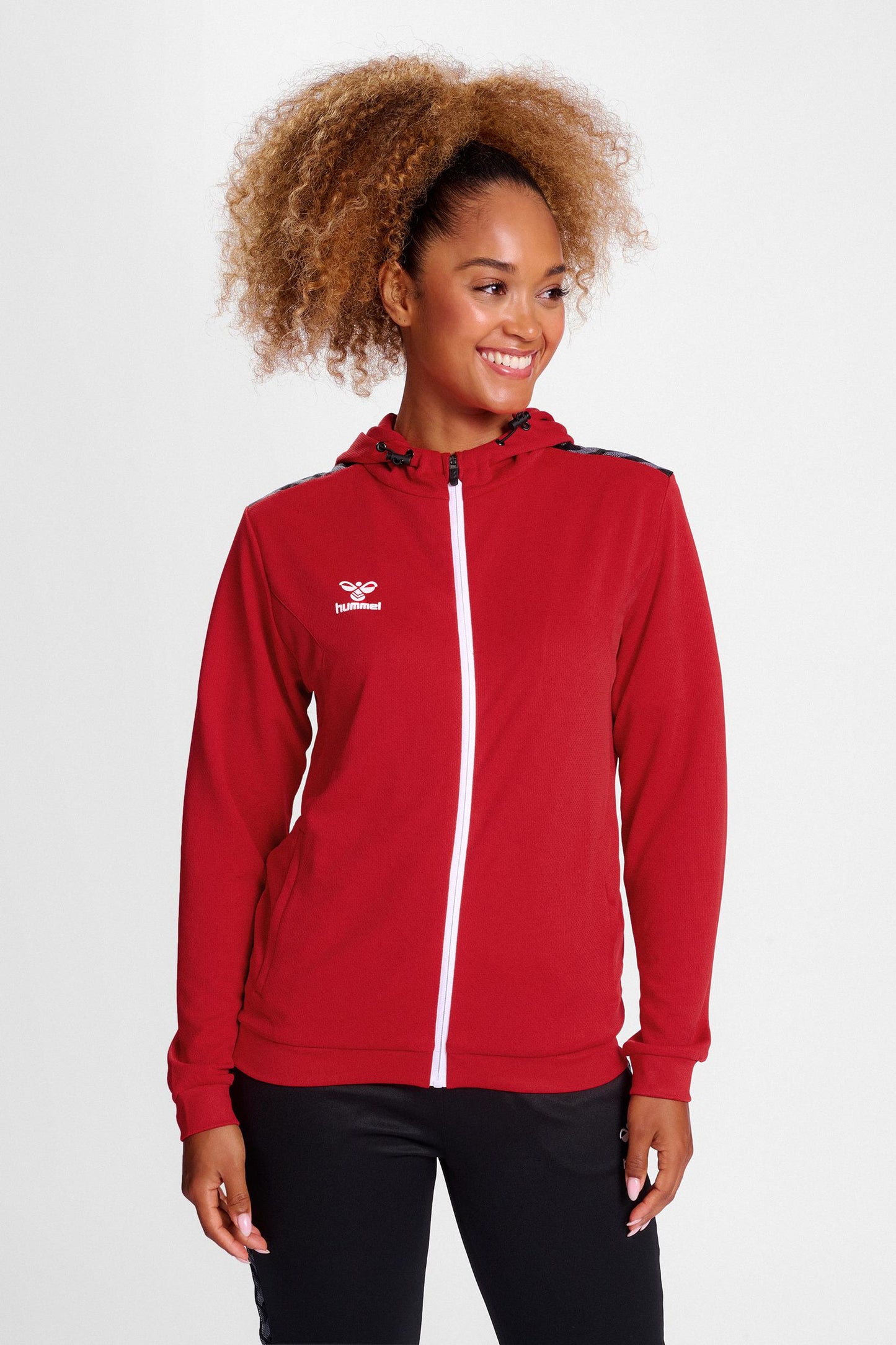 HUMMEL - Hmlauthentic Pl Zip Hoodie Woman - True Red