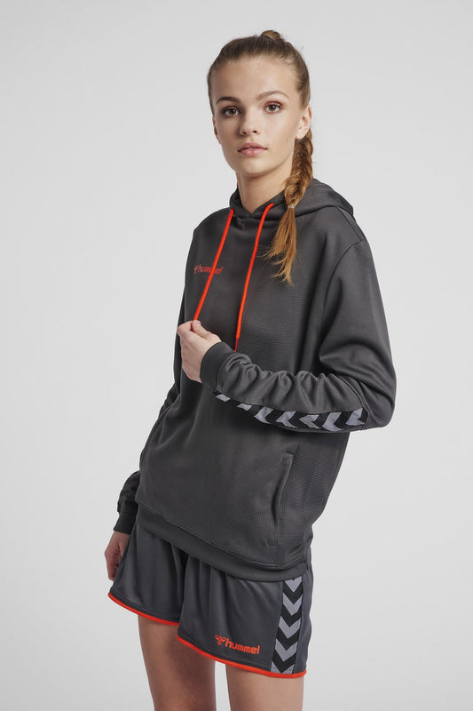 HUMMEL - Hmlauthentic Poly Hoodie Woman - Asphalt