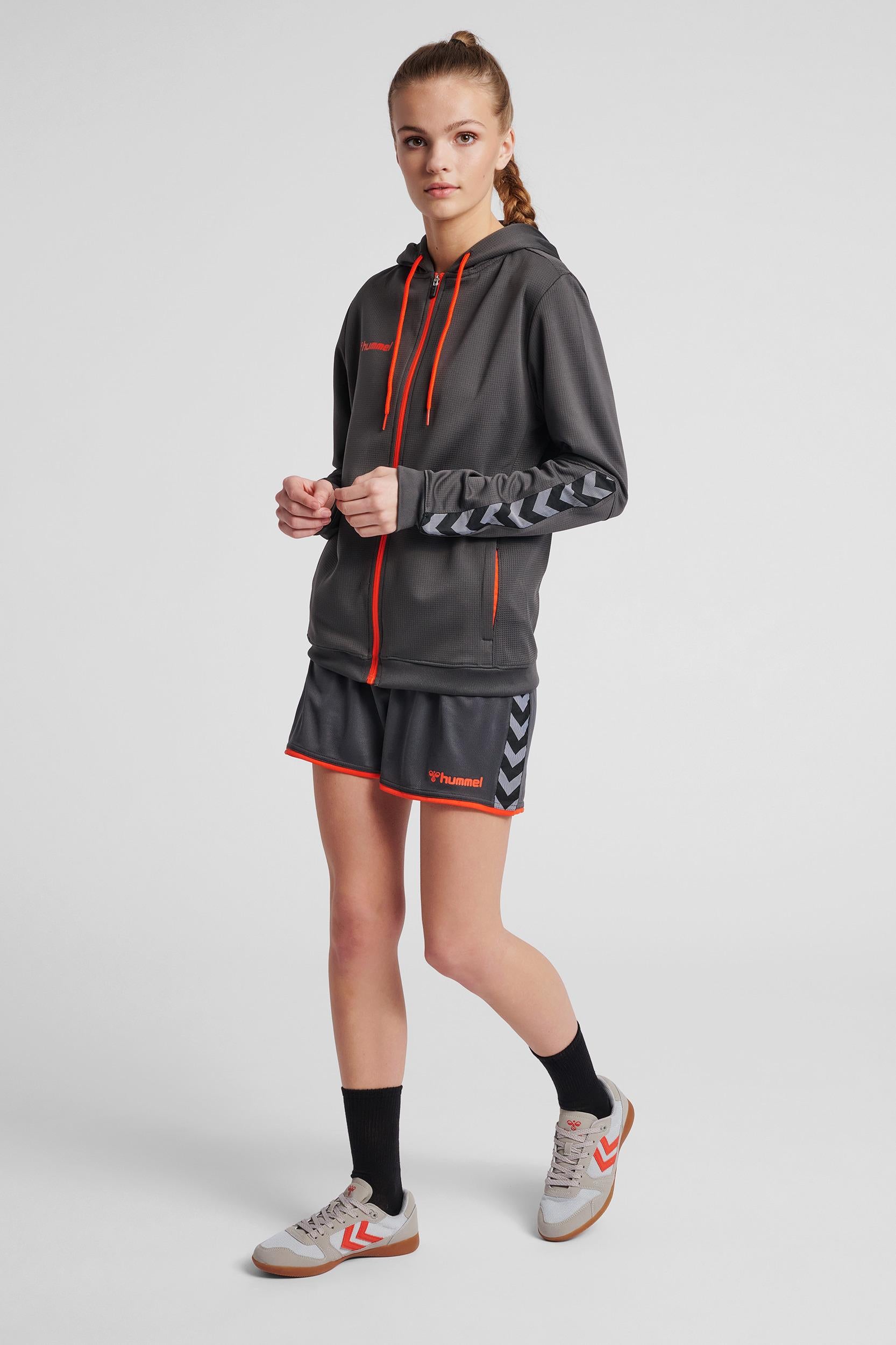 HUMMEL - Hmlauthentic Poly Zip Hoodie Woman - Asphalt