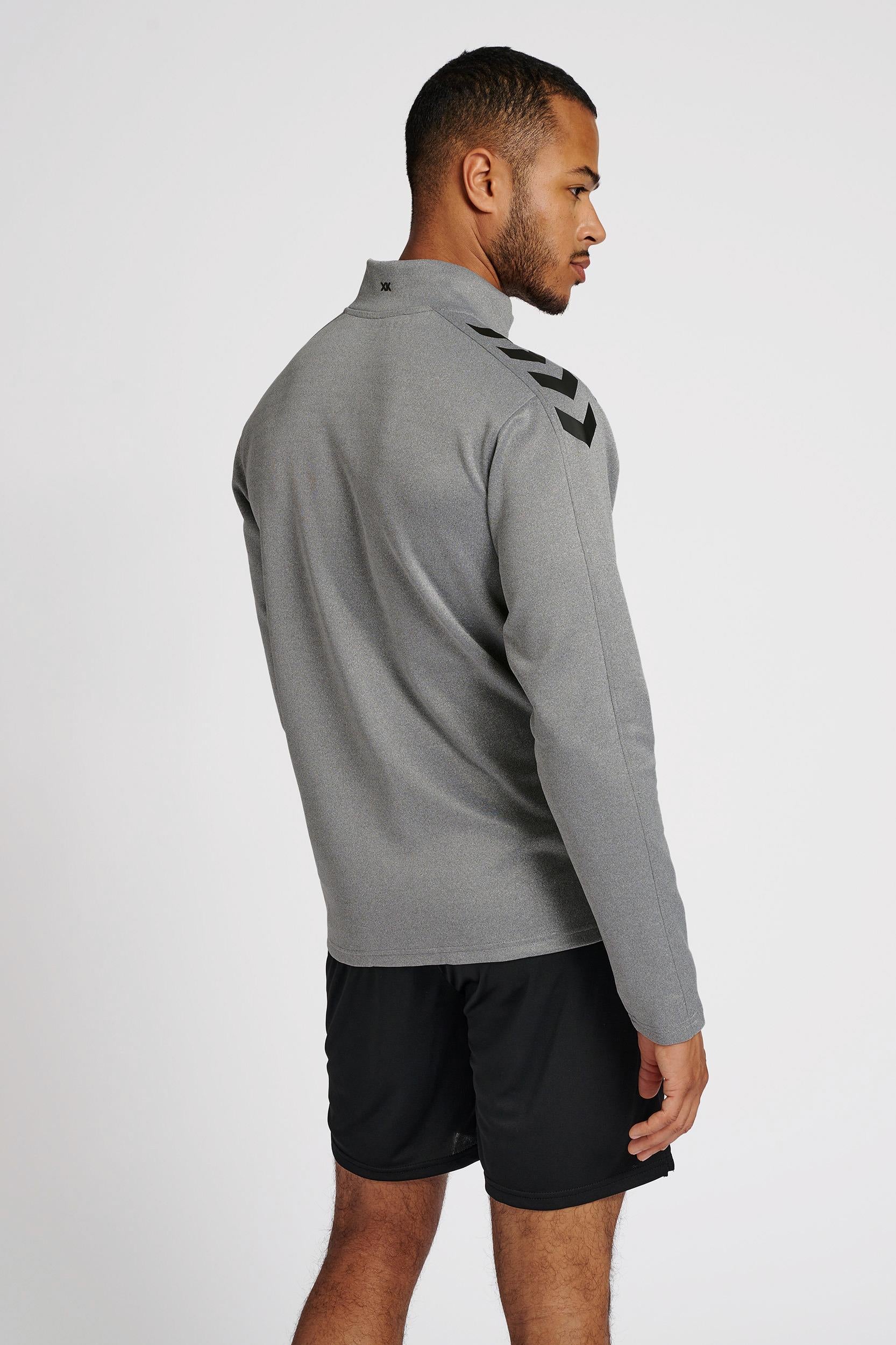 HUMMEL - Hmlcore Xk Poly Zip Sweat - Grey Melange