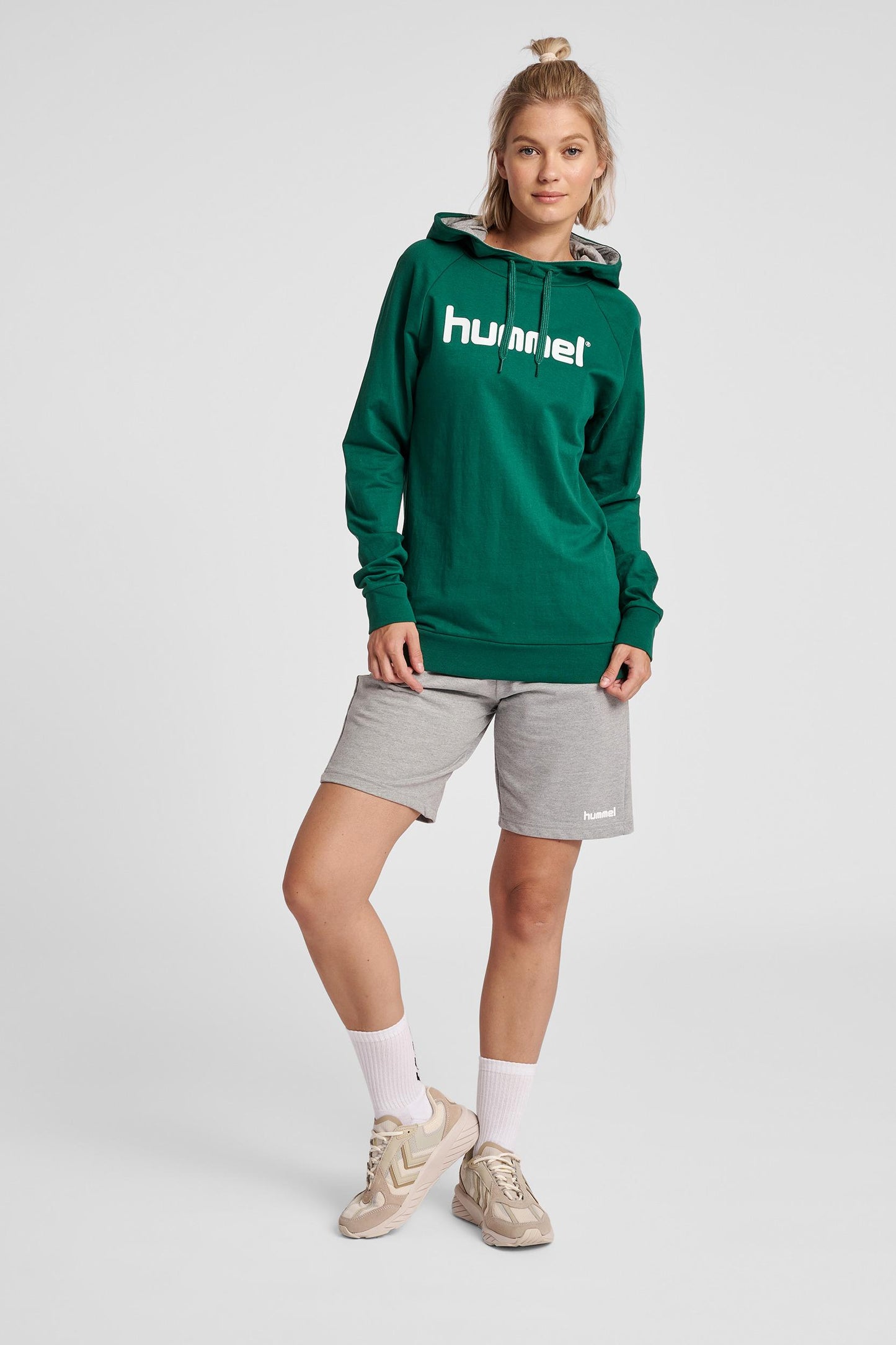 HUMMEL - Hmlgo Cotton Logo Hoodie Woman - Evergreen