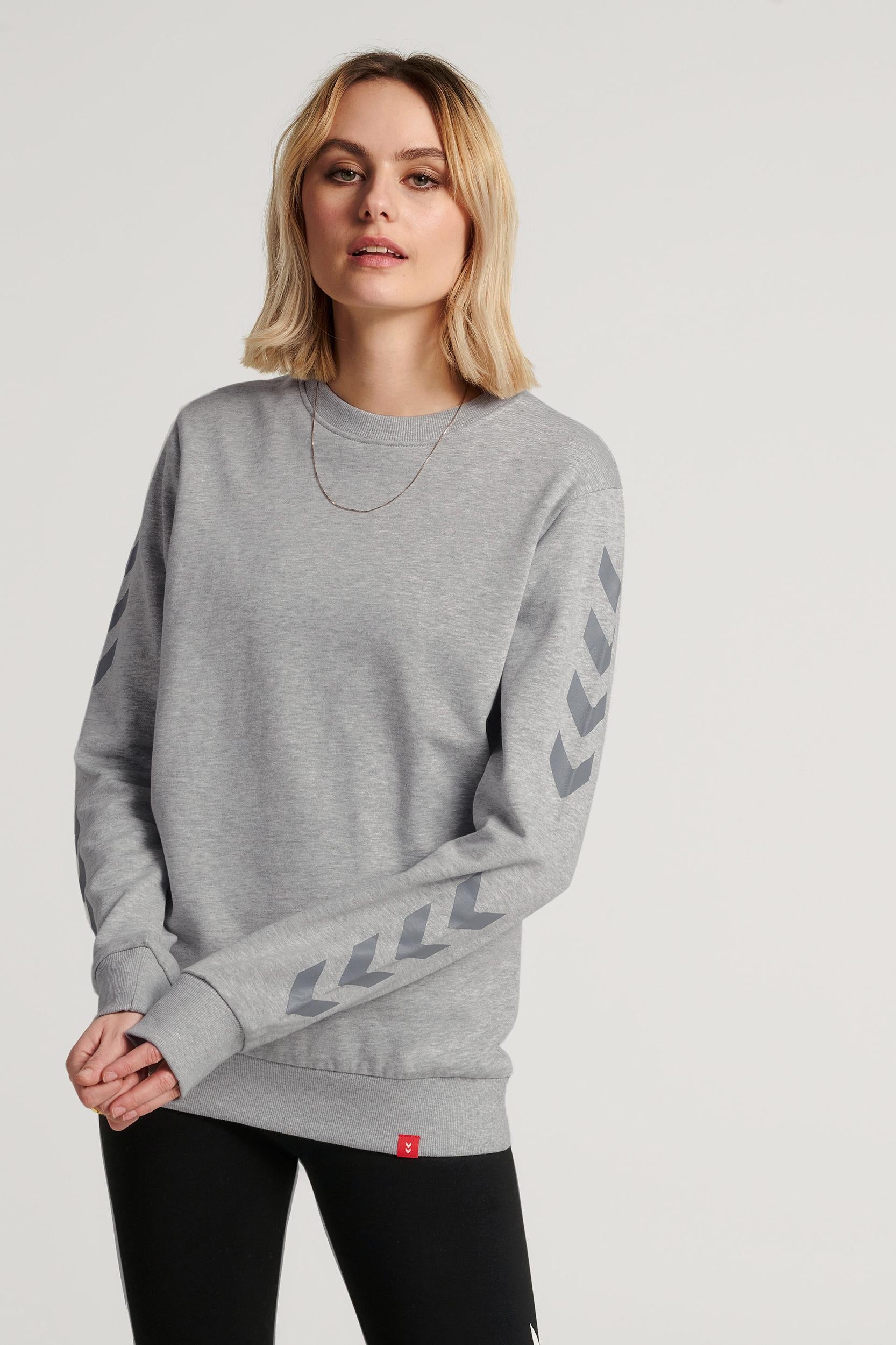 HUMMEL - Hmllegacy Chevron Sweatshirt - Grey Melange