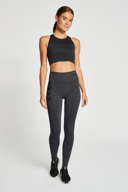 HUMMEL - Hmlmt Hana 2.0 Seamless Sports Top - Black Melange