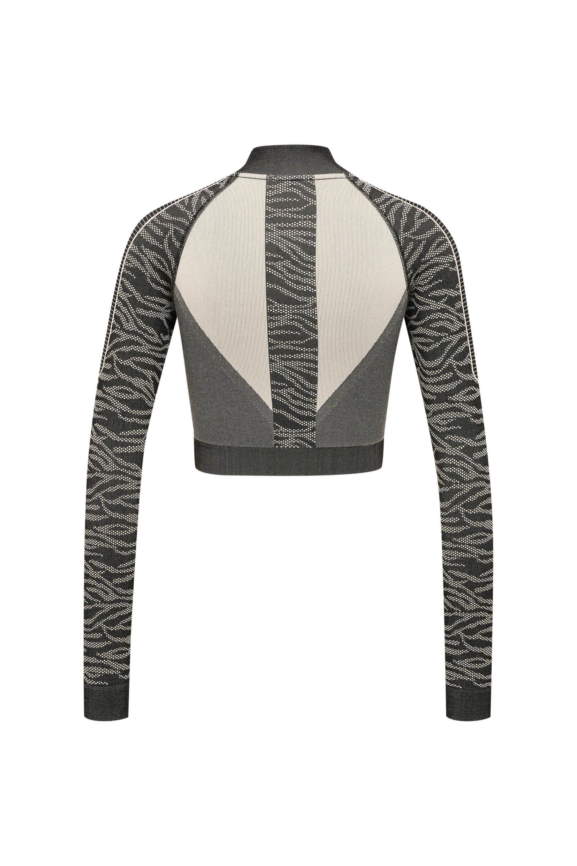 HUMMEL - Hmlmt Mila Seamless Crop Half Zip - Black/chateau Grey