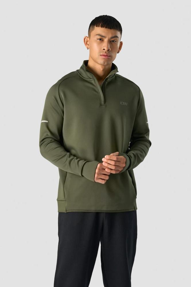 ICANIWILL - Mercury 1/4 Zip Crewneck - Pine Green