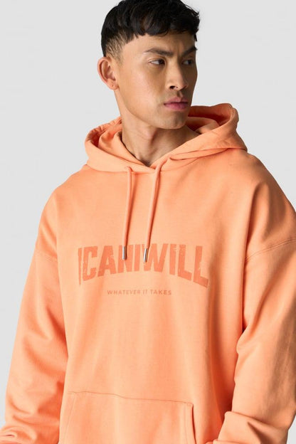 ICANIWILL - Revive Oversized Hoodie Print - Orange Peach