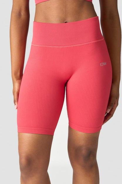 ICANIWILL - Ribbed Define Seamless Biker Shorts - Raspberry