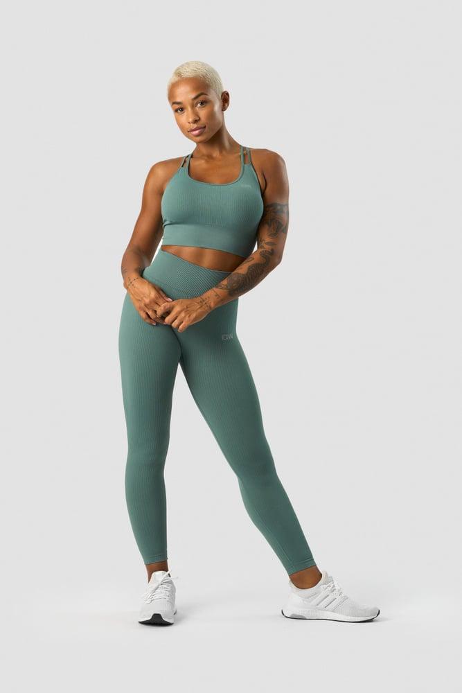 ICANIWILL - Ribbed Define Seamless Sports Bra - Sea Green