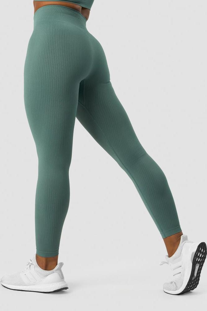 ICANIWILL - Ribbed Define Seamless Tights - Sea Green