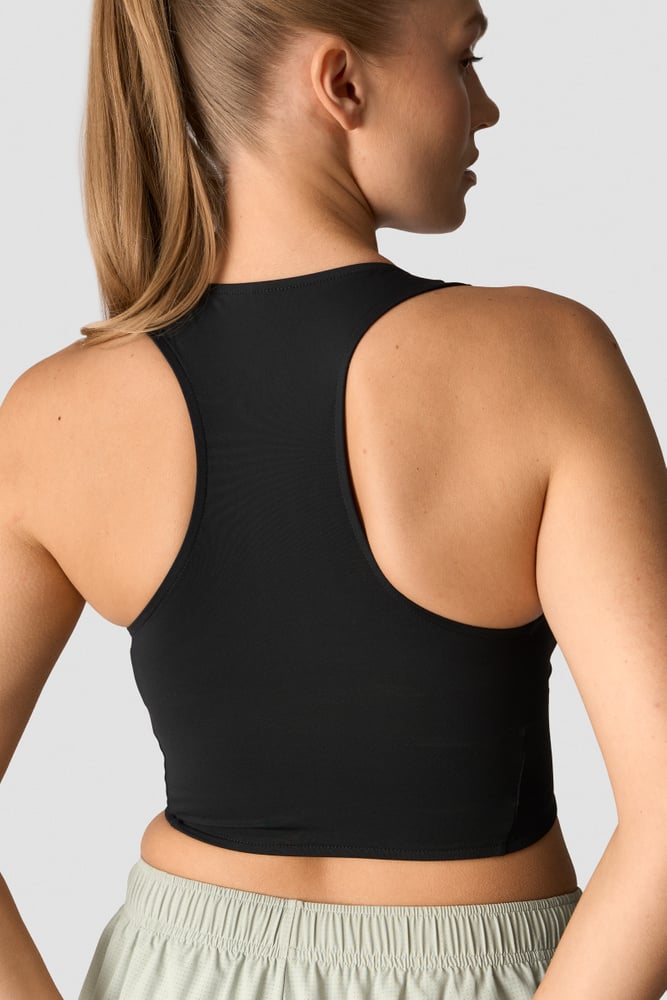 mirage cropped 1/4 zip tank top wmn black