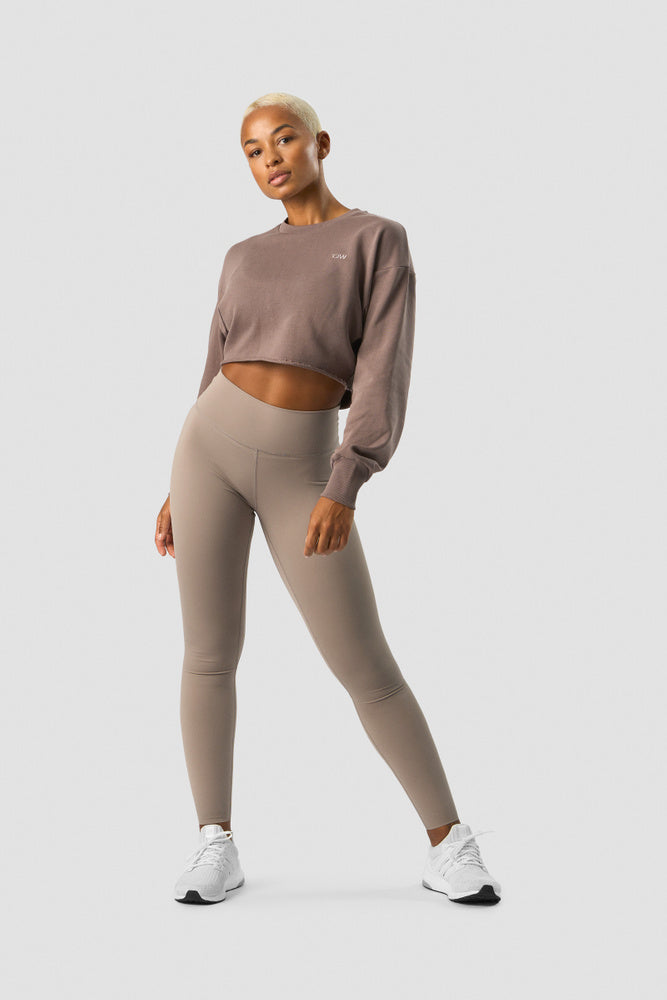 nimble cropped crewneck dusty brown