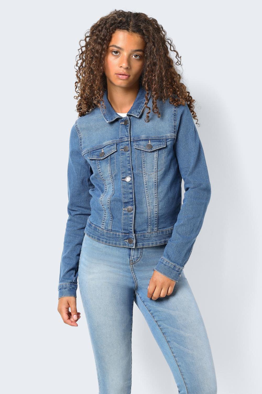 NOISY MAY - Debra L/s Blue Denim Jacket - Blue