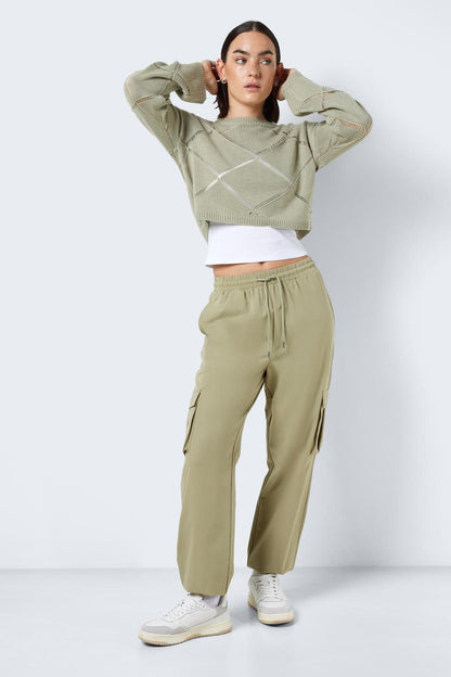 NOISY MAY - Kirby Hw Cargo Pants Wvn - Green