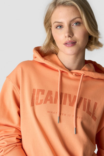 revive oversized hoodie print wmn orange peach