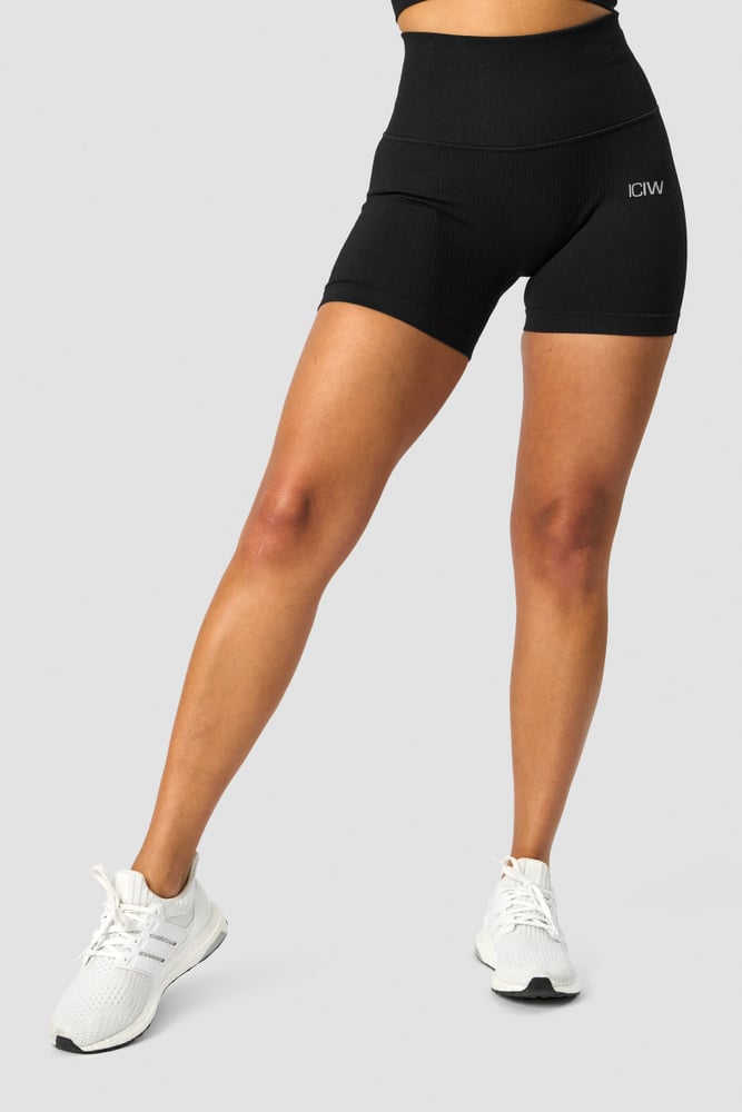 ribbed define seamless pocket shorts black