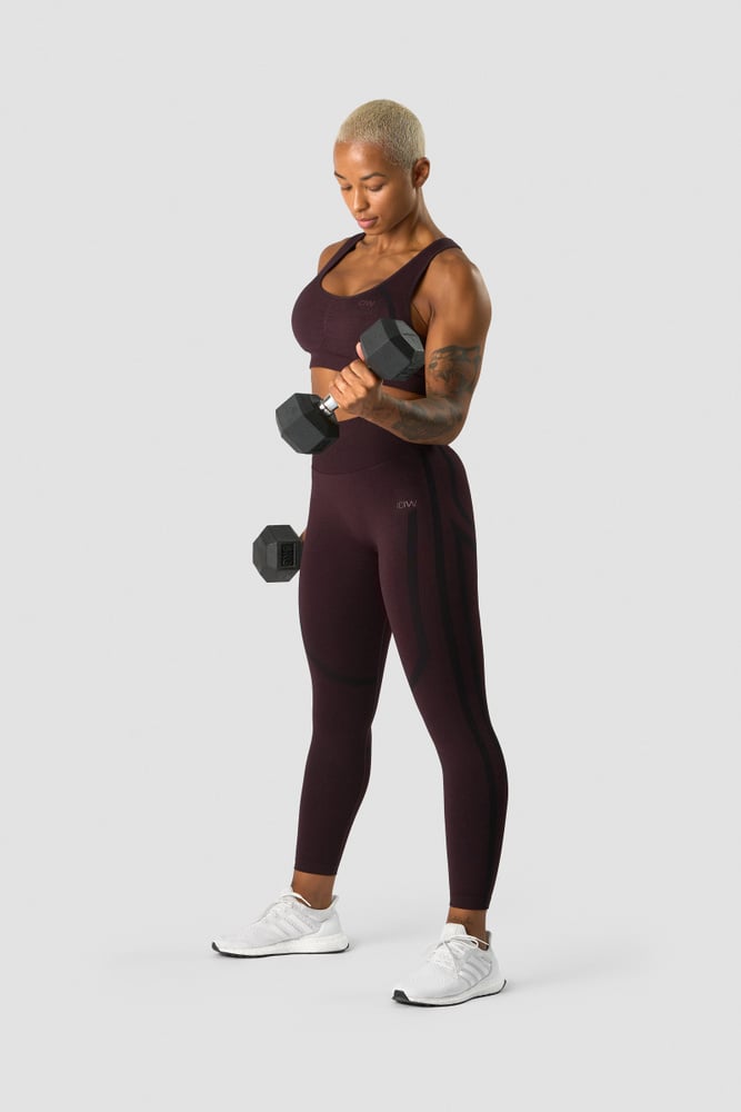 rush seamless sports bra burgundy