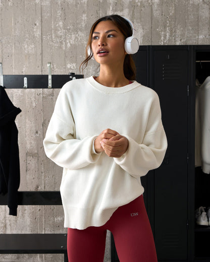 soft knit crewneck white