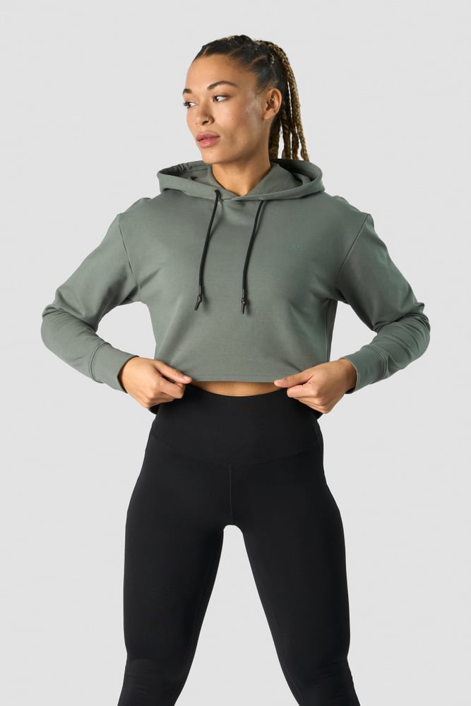 stride cropped hoodie wmn sea green