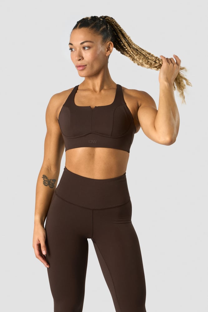 stride sports bra dark brown