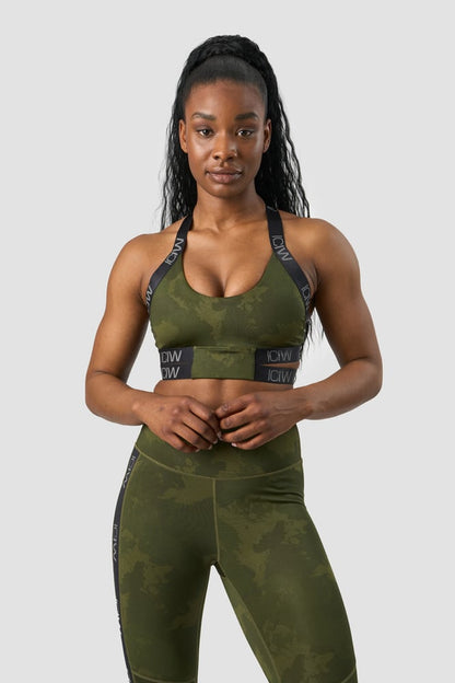 ultimate training sports bra green camo